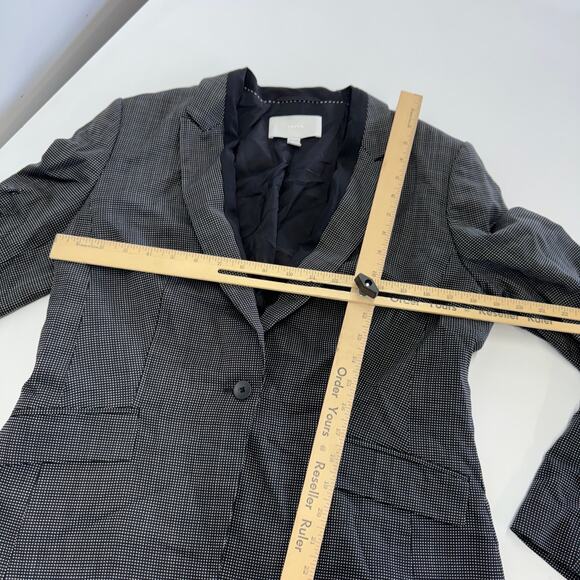 Boss Hugo Boss Blazer Womens Small Black White Check Jorita Suit Jacket Wool - Picture 5 of 9